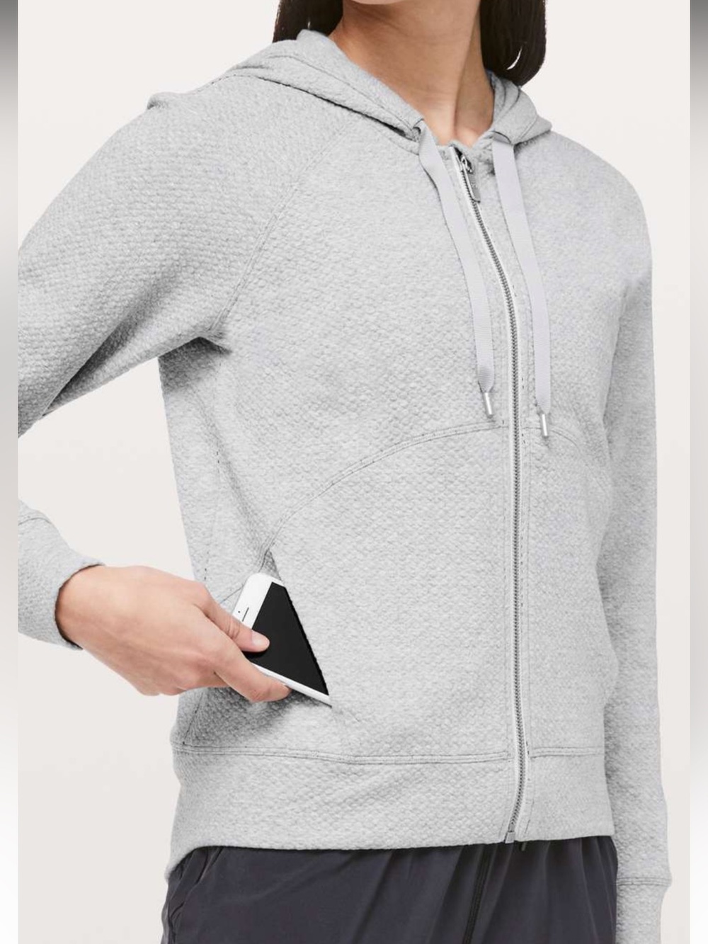 Lululemon Sz 6 Catch A Moment Zip Hoodie Core Light Grey Zip Up Fall Casual.